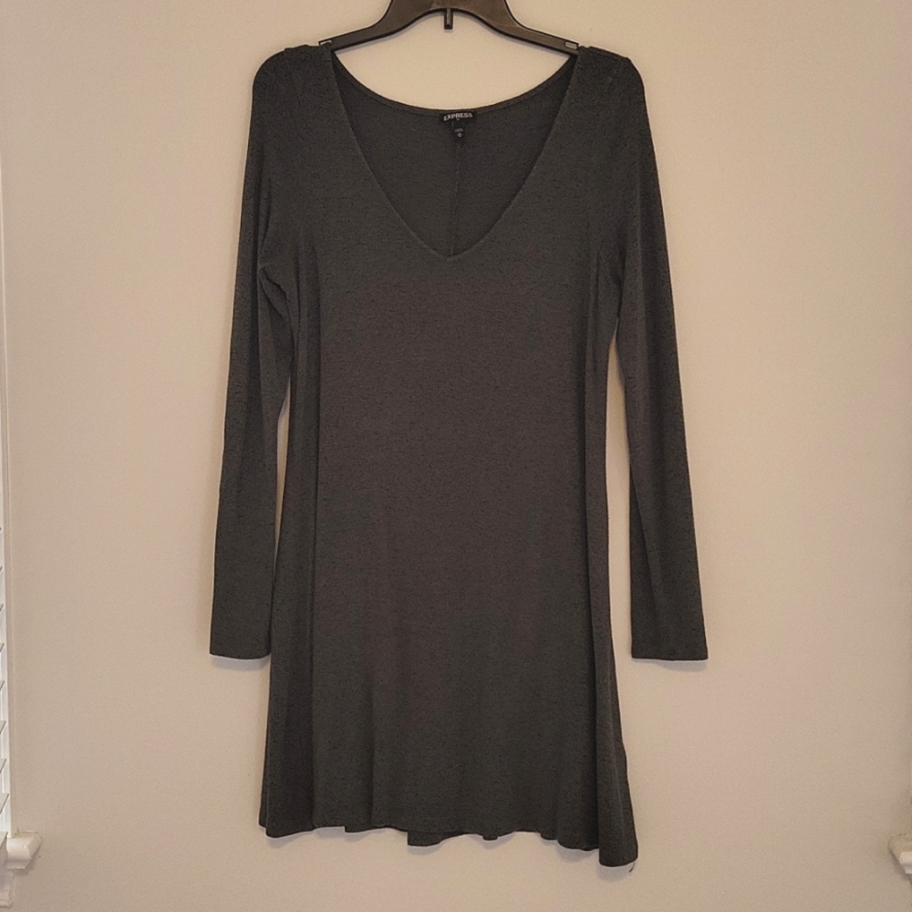 EXPRESS Dark Green Skater Sweater Dress Size M